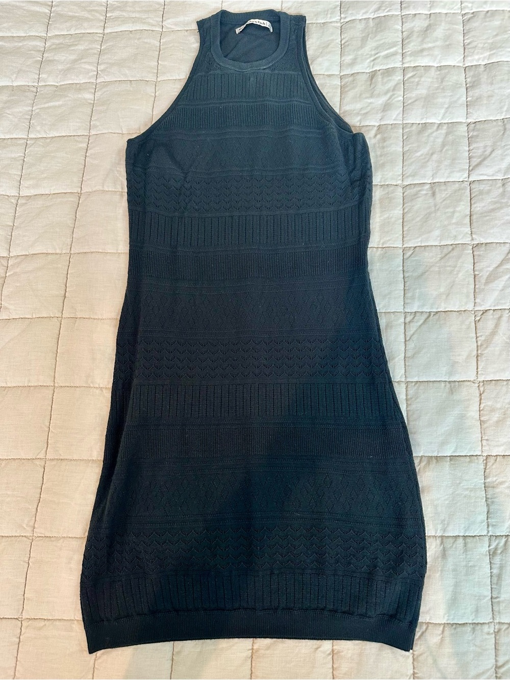 Abercrombie Women’s Pointelle Elevated Knit Mini Dress - Black